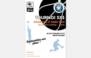 Tournoi 3x3 - 10h à 18h au CSJC Ajaccio
